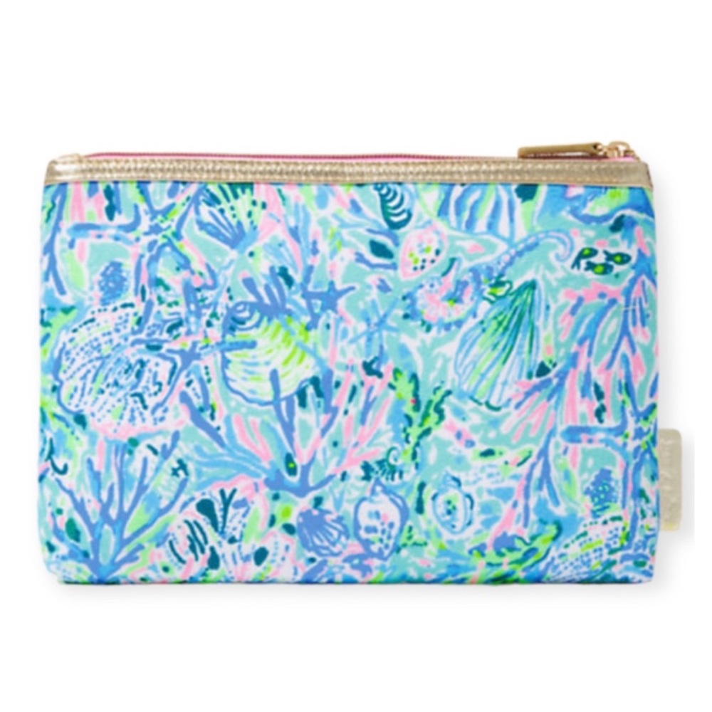 Lilly Pulitzer Soleil It On Me Zipper Pouch in Surf Blue - Picture 5 of 9
